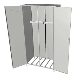 Усиленный шкаф с решетчатым дном для 2х кислородных баллонов 1,2мм 2000x1000x560 мм Светло-серый