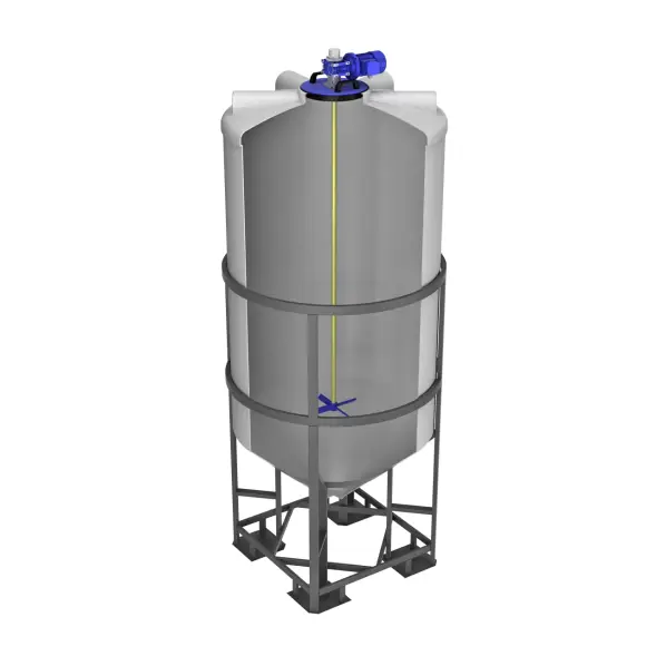 Емкость ФМ 2000 в обрешетке с лопастной мешалкой