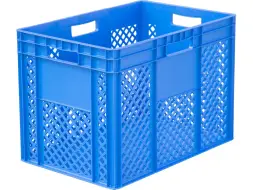Ящик пластиковый перфорированный, 600х400х420 мм, синий [942.01.03.01 М]