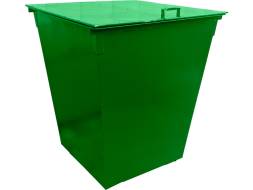 Контейнер металлический для ТБО/ТКО с крышкой, 750 л (0.75 м³), зеленый [КМ 0.75-2 зелёный]