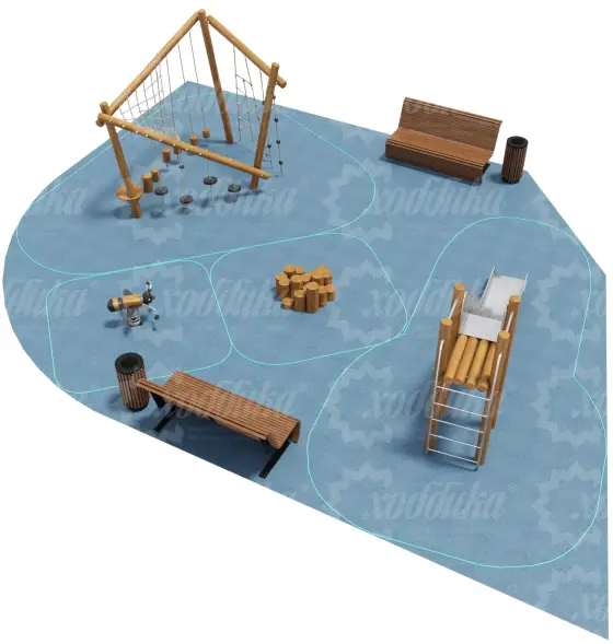 Малая детская площадка 90,4 м2 №1