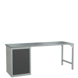 Верстак 2000 с тумбой с распашной дверцей и 2 полками [17364]