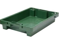 Ящик пластиковый со сплошными стенками и дном, 600х400х100 мм, зеленый [224]