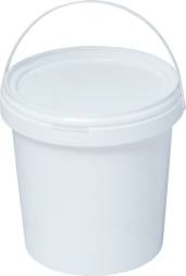 Ведро пластиковое с крышкой, 1.18 л, белый [5070]