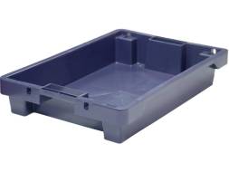 Ящик пластиковый со сплошными стенками и дном, 600х400х100 мм, синий [224]
