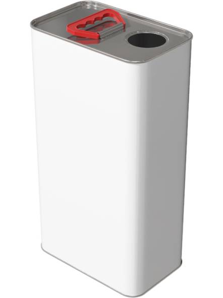 Канистра металлическая прямоугольная с отверстием под берикап 42мм, 5 л, белый [3772]