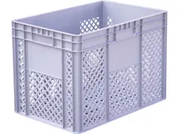 Ящик пластиковый перфорированный без ручек, 600х400х420 мм, белый [942.01.01.02]