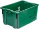 Ящик пластиковый перфорированный, 600x400x300 мм, 52 л, зеленый [602]