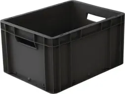Евроконтейнер пластиковый сплошной ЕС 4322.1 R, 400x300x220 мм, 21 л, черный