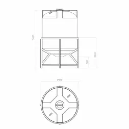 Бункер 5000 л усиленный в обрешетке