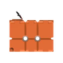 Емкость пластиковая для воды и дизельного топлива ST 2000 л с патрубками d100мм и откидной крышкой под плотность вещества до 1.0 г/см3, оранжевый