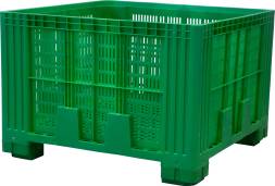 Крупногабаритный перфорированный пластиковый контейнер на ножках, 1120х1120х770 мм, зеленый [КБП - 1120 (зеленый)]