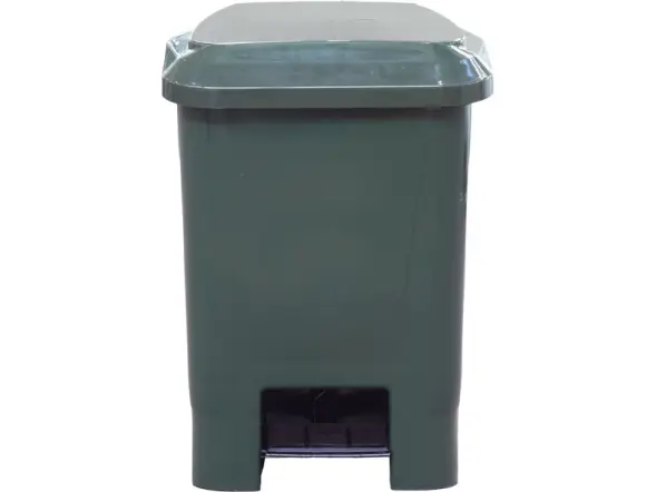 Контейнер для мусора пластиковый с педалью, крышкой и пакетодержателем, 30 л, зеленый [МКТ 30]