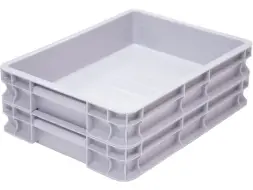 Ящик пластиковый сплошной, 400×300×75 мм, 6.4 л, серый [700.03.02 М ГД]