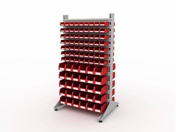 Стеллаж для пластиковых лотков ДВК SORTEX двухсторонний 1800x1000x800.05