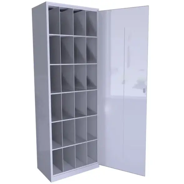 Шкаф для противогазов 24-600 с дверью 1800x600x400 мм Светло-серый