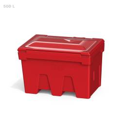 Ящик для соли, реагентов 500 литров с дозатором, красный