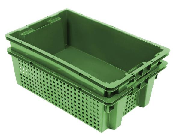 Пластиковый ящик овощной 600х400х200 конусный сплошной