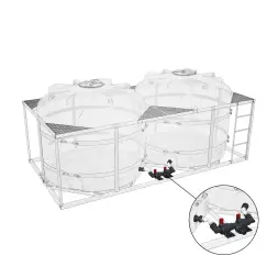 Комплект слива боковой с кранами G2 на две емкости TR