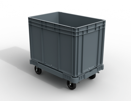 Пластиковая тележка 600х400 мм для ящиков (с отверстием)