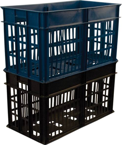 Ящик пластиковый перфорированный, 660х340х360 мм, черный [301]