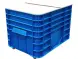 Ящик пластиковый сплошной с накладной крышкой, 710x500x455 мм, 122 л, синий [425 нк]