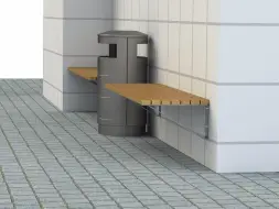 Скамейка стальная «На стену» без спинки 1,2 м