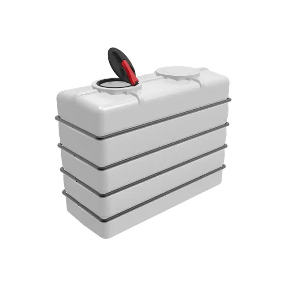 Емкость K 3000л под плотность до 1.2 г/см3 белая с откидной крышкой в обрешетке