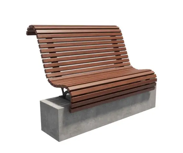 Скамейка стальная «Подиум» Настил с бетоном