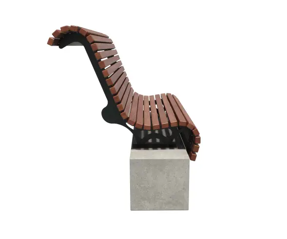 Скамейка стальная «Подиум» Настил с бетоном