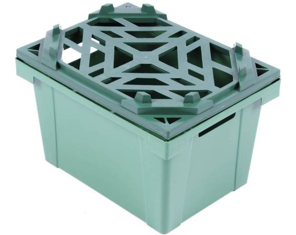 Ящик пластиковый сплошной для тюльпанов, 400х300х250 мм, синий [400300250-00]