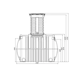 Емкость топливная подземная Rostok G 3500 л с горловиной 1000 мм