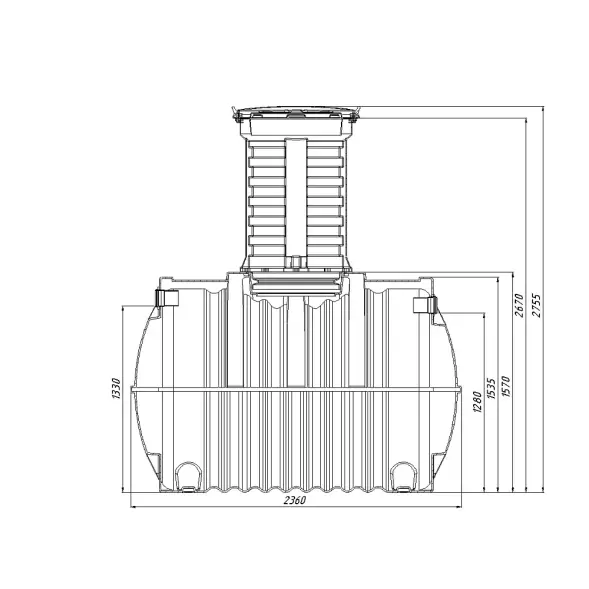 Емкость топливная подземная Rostok G 3500 л с горловиной 1000 мм