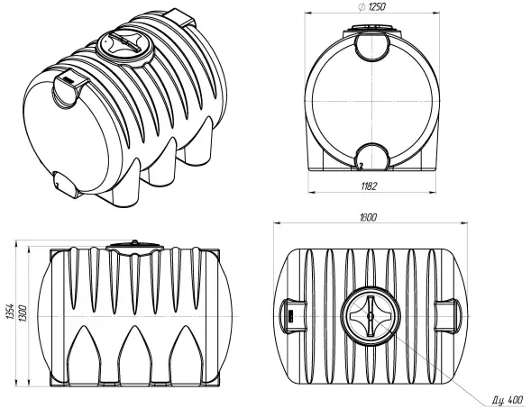 Емкость для хранения жидких минеральных удобрений (КАС, ЖКУ и др) 2000 HR красный