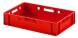 Ящик пластиковый сплошной Е1 (евроформат) для мяса глубокой заморозки, 600х400х120 мм, красный [12.421.40.PE]