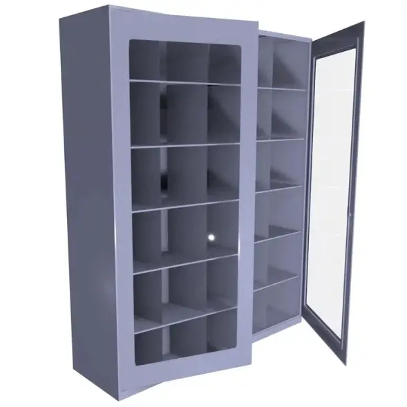 Шкаф для противогазов ХПГ-30 с дверью из акрилового стекла 1500x870x380 мм Светло-серый