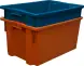 Ящик пластиковый сплошной, 600x400x300 мм, 52 л, красный [601]