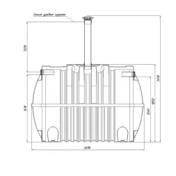 Емкость подземная Rostok G 5600 шахта с входом 110
