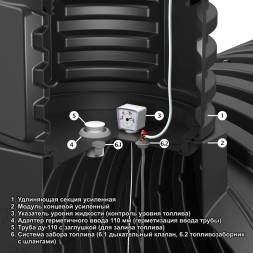 Емкость для дизельного топлива подземная горизонтальная, 12000 л, черный [TDLDT12000Y1]