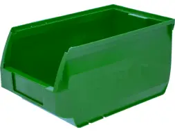 Ящик (лоток) пластиковый сплошной, 250x150x130 мм, 4.88 л, зеленый [5002]