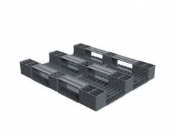 Паллет (поддон) пластиковый сплошной на 3-х полозьях, 1200х1000х150 мм, серый [02.114F.91.PEF]